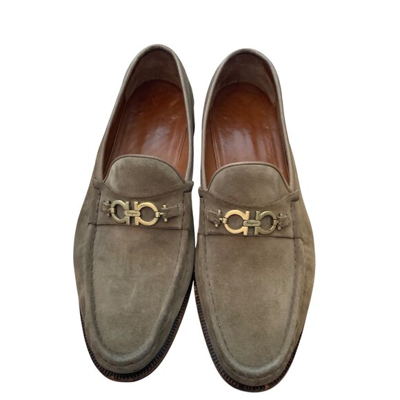 Ferragamo mens shoes suede slip on /loafers size 13 main image 4